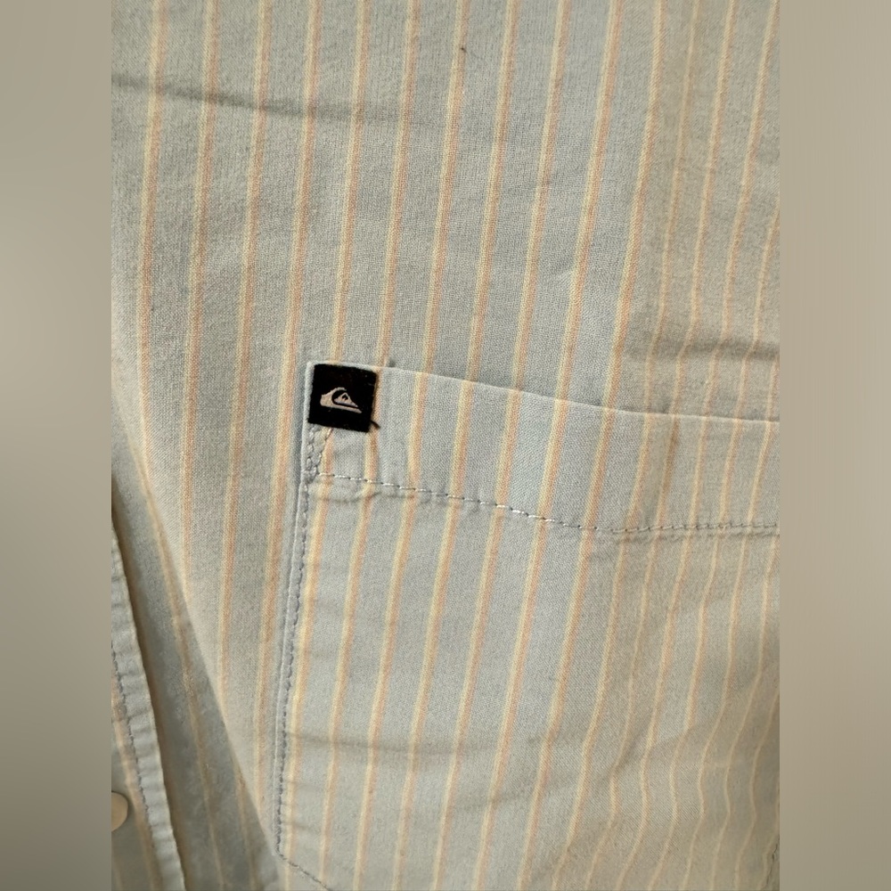 Quicksilver Casual Button Down Striped Collared S… - image 3